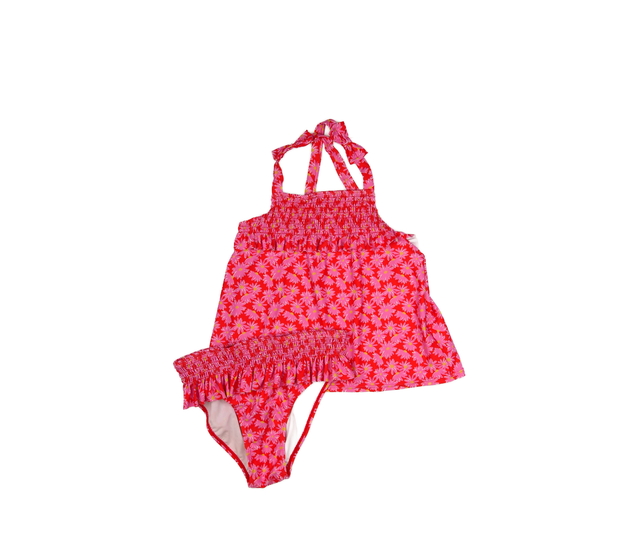 Růžové květinové dvoudílné plavky Tu