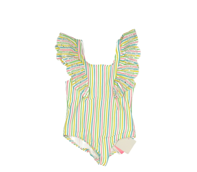 Nové pruhované plavky s volánky 