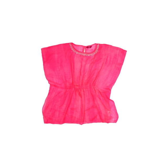 Růžový zdobný přehoz přes plavky Primark