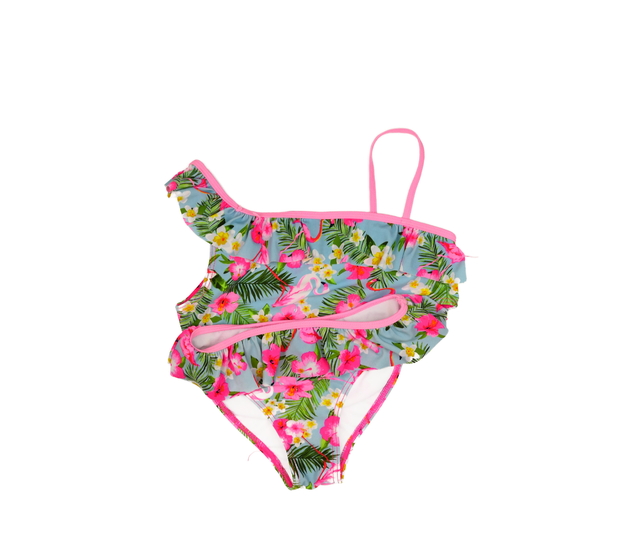 Modré dvoudílné květinové plavky 