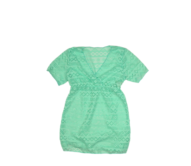 Zelené madeirové šaty přes plavky 