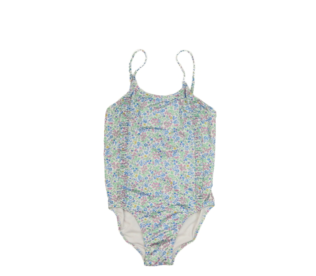 Světlé květinové plavky s volánky Zara