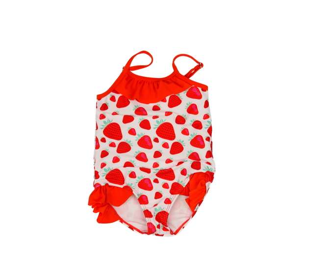 Červeno-bílé plavky s jahodami