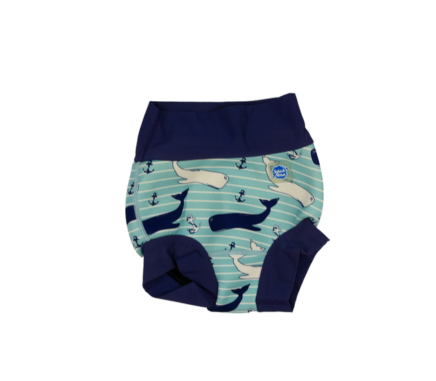 Modré kojenecké plavky s velrybami Splash About