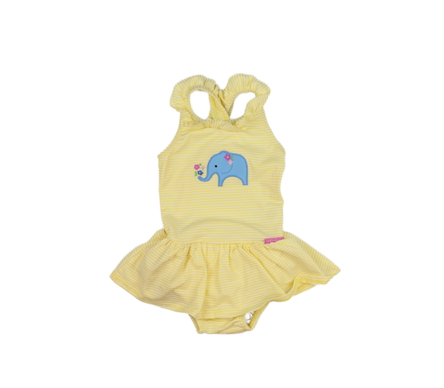 Žluté kojenecké plavky se slonem Jojo Maman Bébé