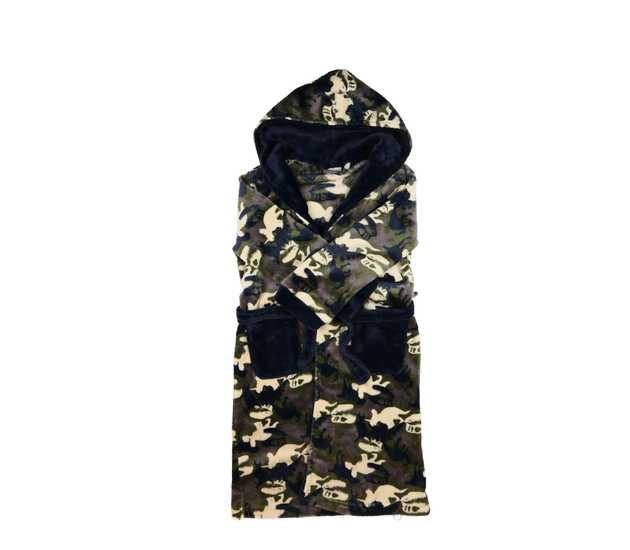 Zelený teplý vzorovaný župan 