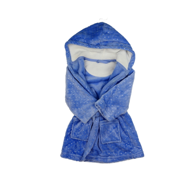 Modrý hebký župan se stříbrnými detaily Nutmeg