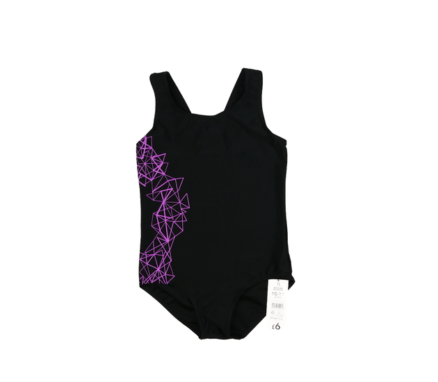 Nové černé plavky s fialovými vzory George