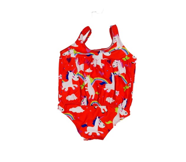 Červené plavky s jednorožci