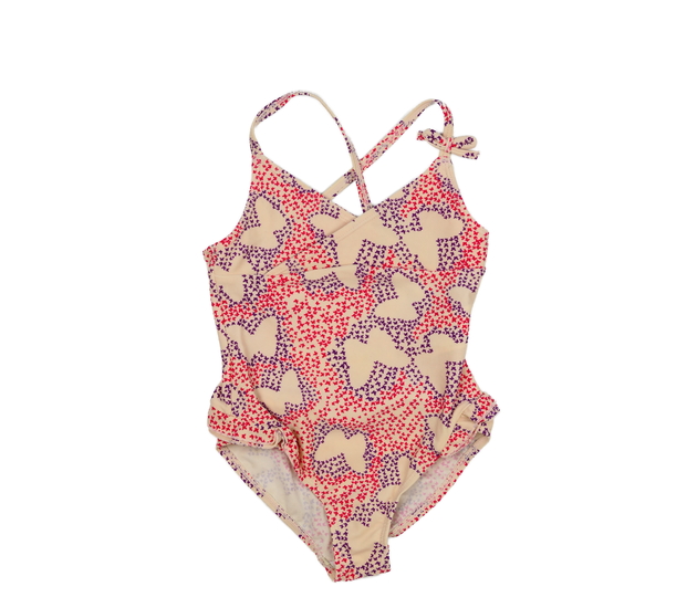 Krémové plavky s motýlky 