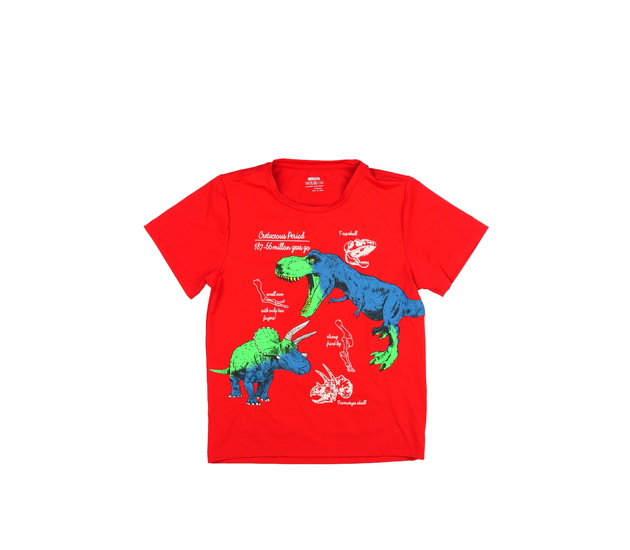 Červené plavkové triko s dinosaury 