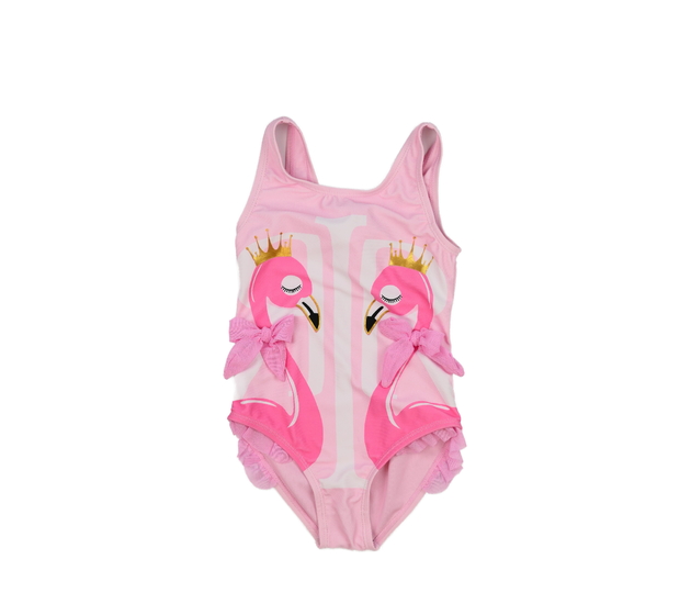 Růžové plavky s plameňáky River Island