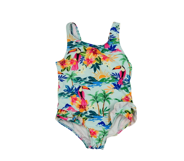 Krásné modré plavky s motivem ráje 