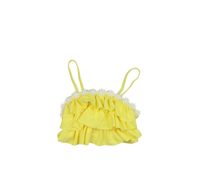 Žlutý plavkový vršek s volánky 