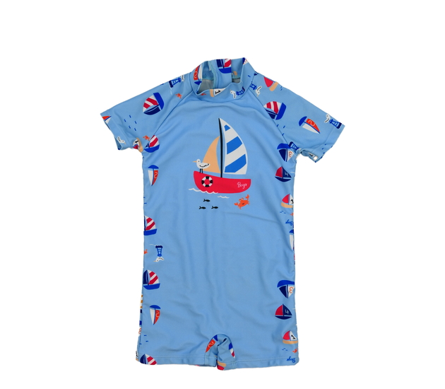 Modré plavky s plachetnicemi 