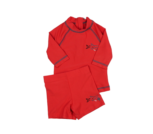 Červené plavkové triko a kraťasy George