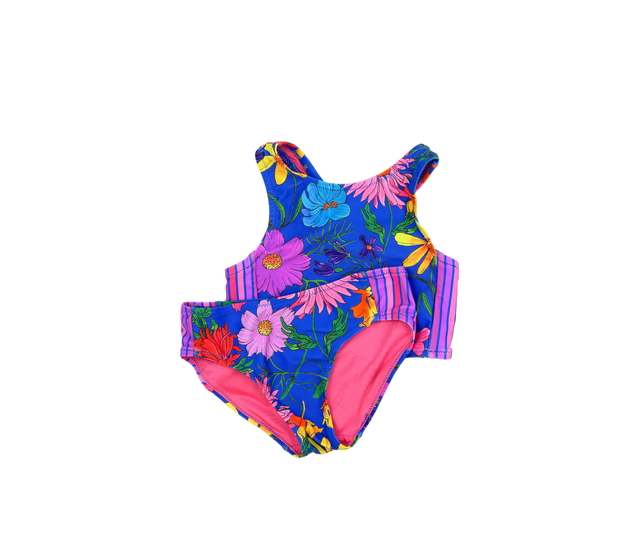 Modré květinové dvoudílné plavky Next