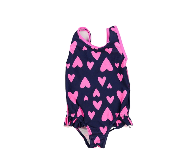 Tmavě modré plavky s růžovými srdci George