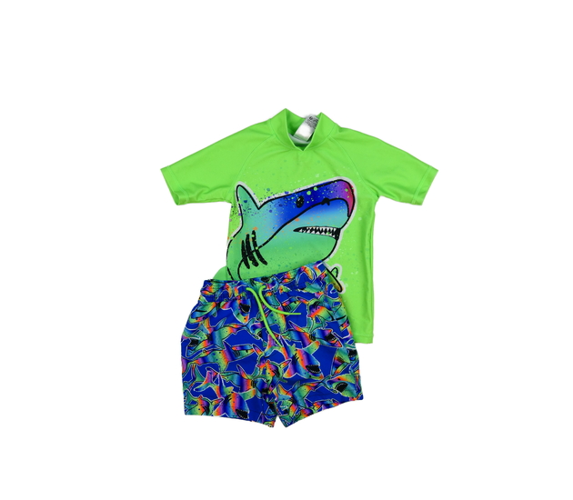 Zeleno-modré plavky 2 ks se žraloky Next