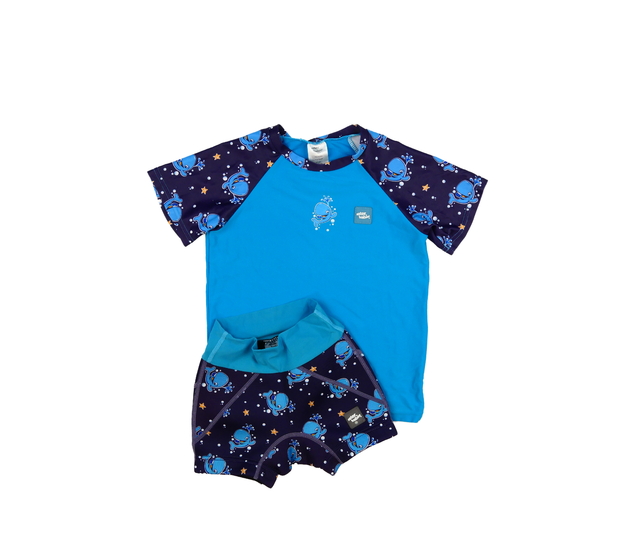 Dvoudílné modré plavky s velrybou Water Babies