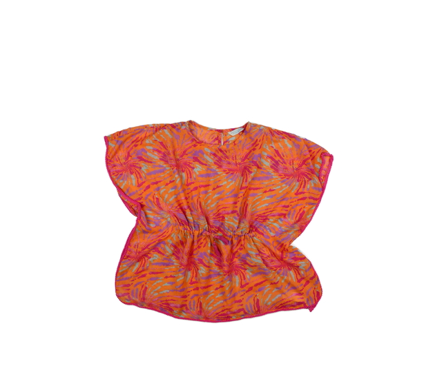 Oranžový vzorovaný přehoz přes plavky Primark 