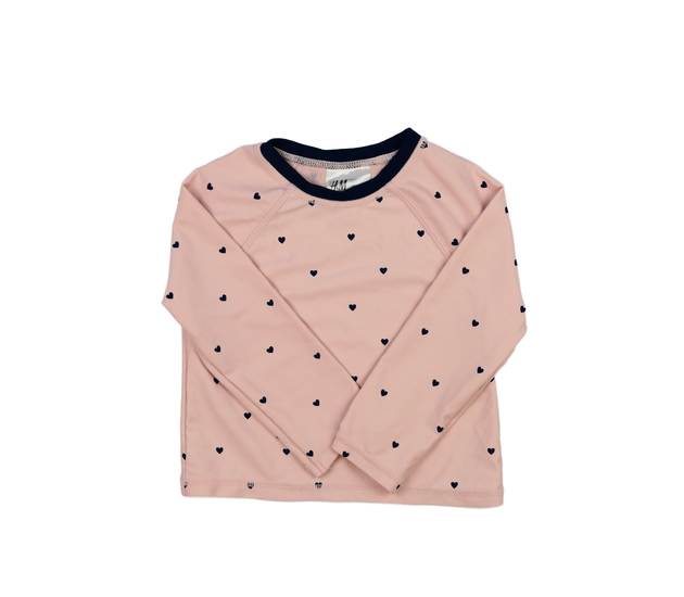 Růžové plavkové triko se srdíčky H&M