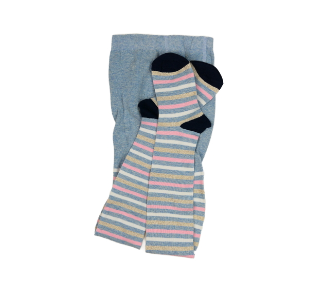 Nové modré pruhované punčocháče M&Co