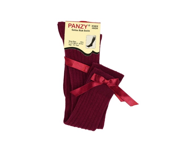 Nové bordo podkolenky EUR 37-39 s mašlí