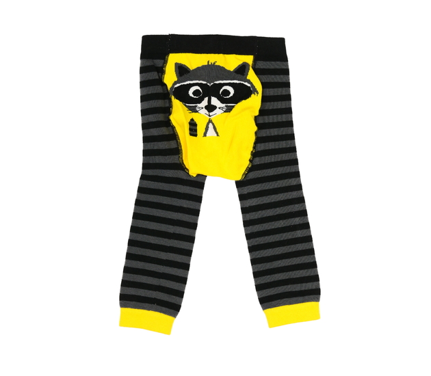 Černo-žluté punčochové legíny se zvířátkem 