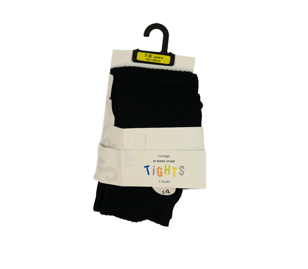 Nové černé žebrované silonky 2 ks George