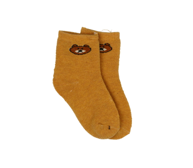 Nové teplé hnědé ponožky s medvědem 