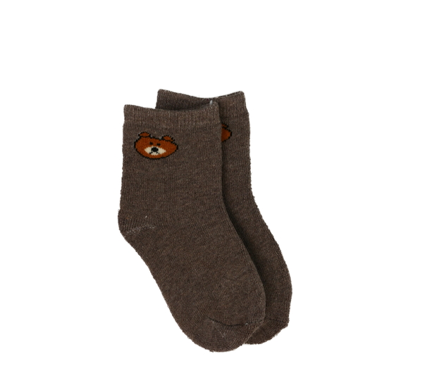 Nové teplé hnědé ponožky s medvědem 