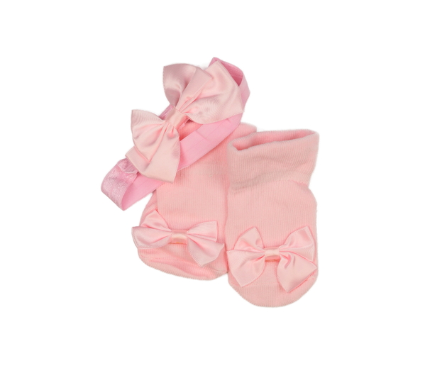 Nové růžové ponožky a čelenka 