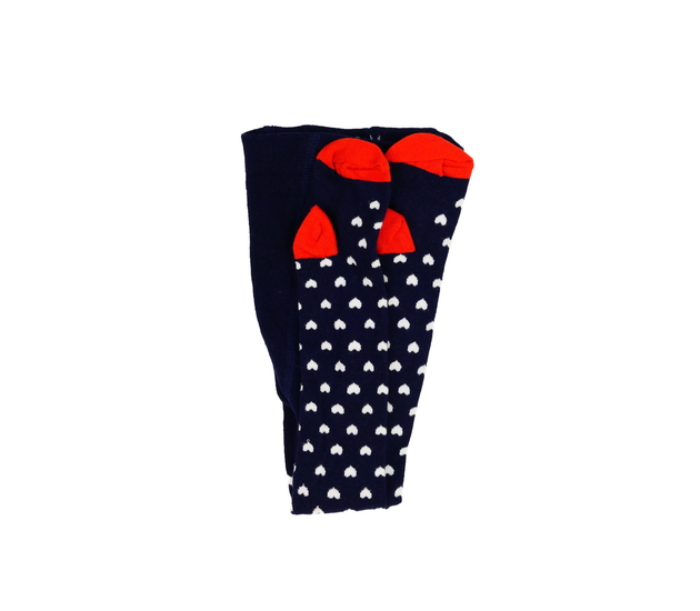 Nové tmavě modré punčocháče se srdci 