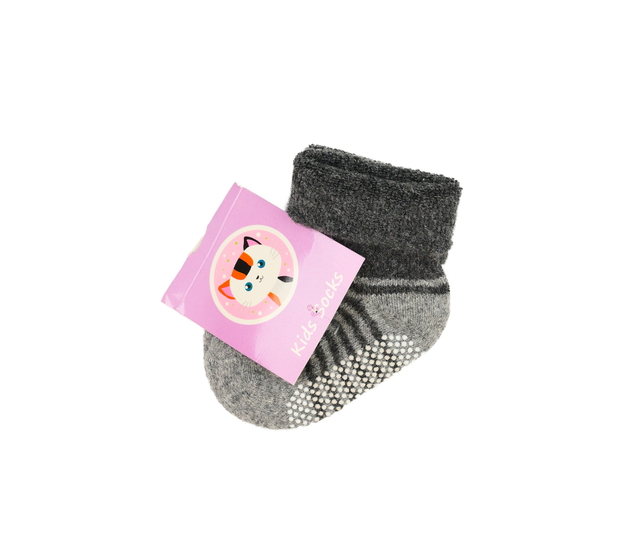 Nové šedé protiskluzové ponožky 45% vlny