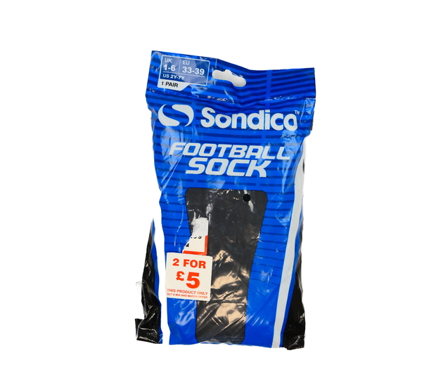 Nové černé fotbalové ponožky EUR 33-39 Sondico