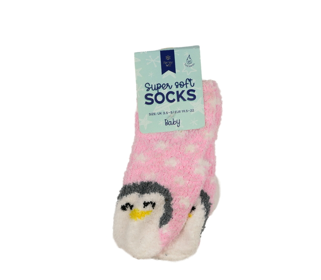 Nové růžové chlupaté ponožky EUR 19,5-22 