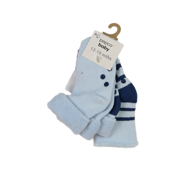 Nové modré teplé ponožky 2 páry protiskluzové