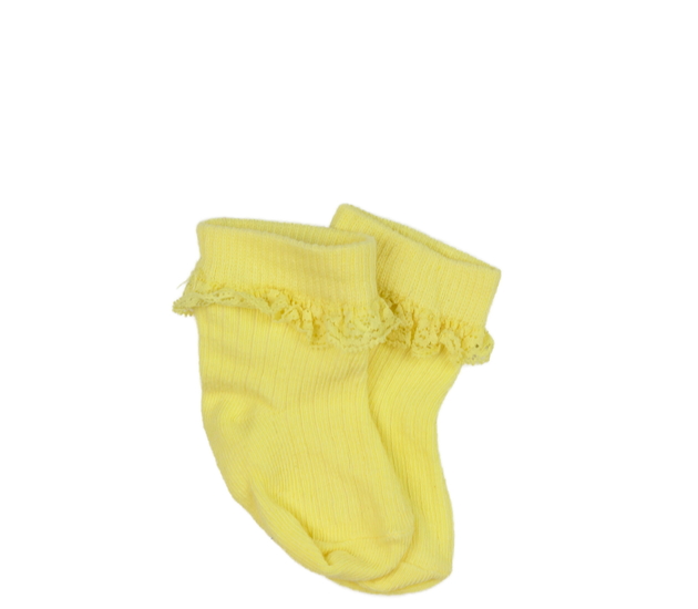 Nové žluté ponožky s krajkou 