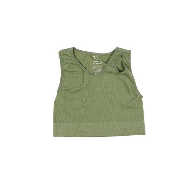 Khaki žebrovaná sportovní podprsenka Tu 