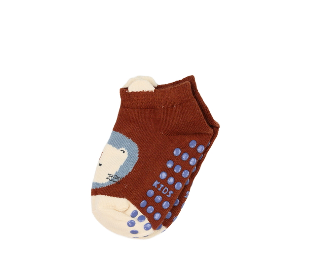 Nové hnědé protiskluzové ponožky s lvíčkem 