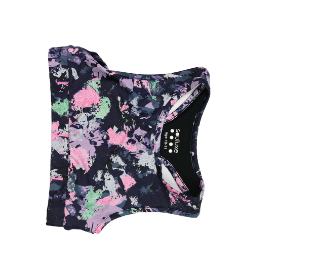 Tmavá vzorovaná sportovní podprsenka 