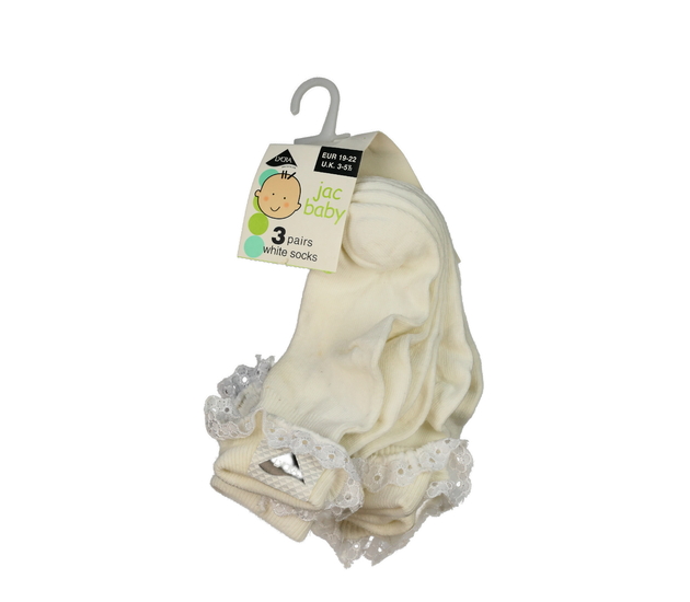 Nové krémové ponožky 3 páry EUR 19-22