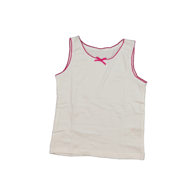 Nová bílá spodní košilka s červeným okrajem