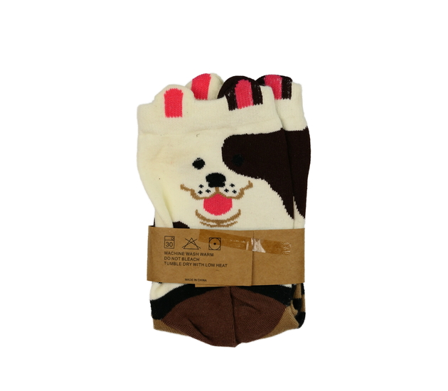 Nové hnědé ponožky EUR 38-40 s pejskem 