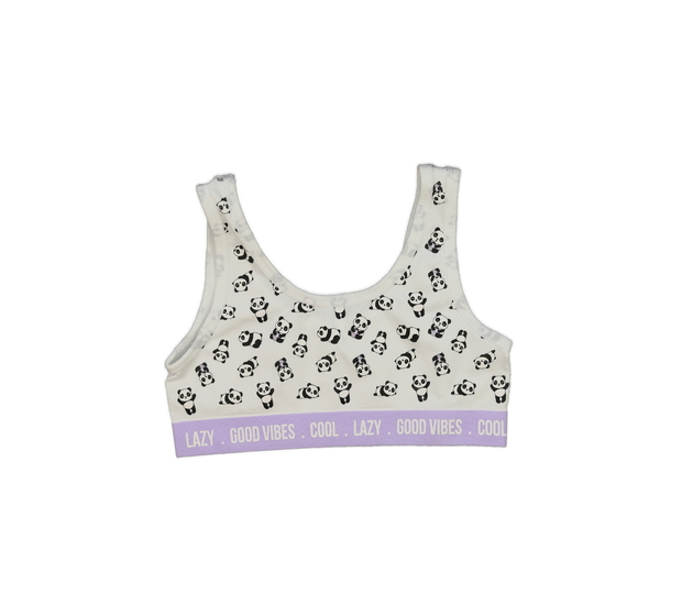 Bílá sportovní podprsenka s pandami Primark 