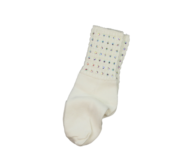 Nové bílé teplé ponožky s kamínky EUR 30-32