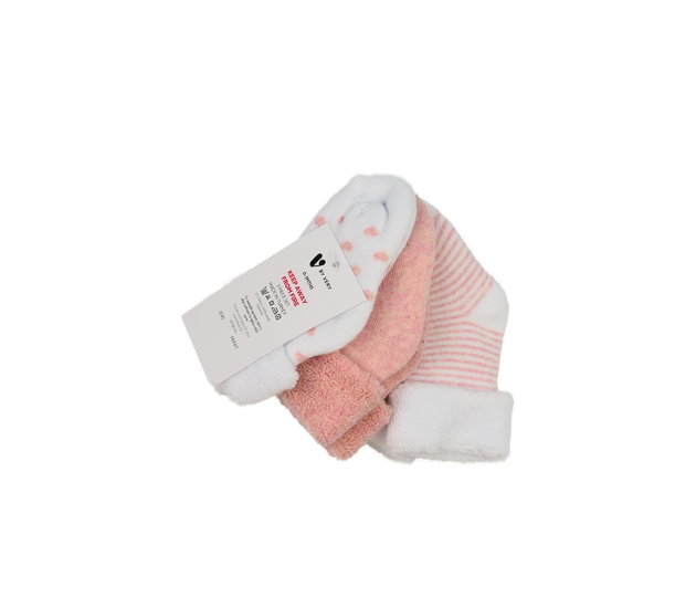 Nové teplé baby ponožky 3 páry růžovo-bílé