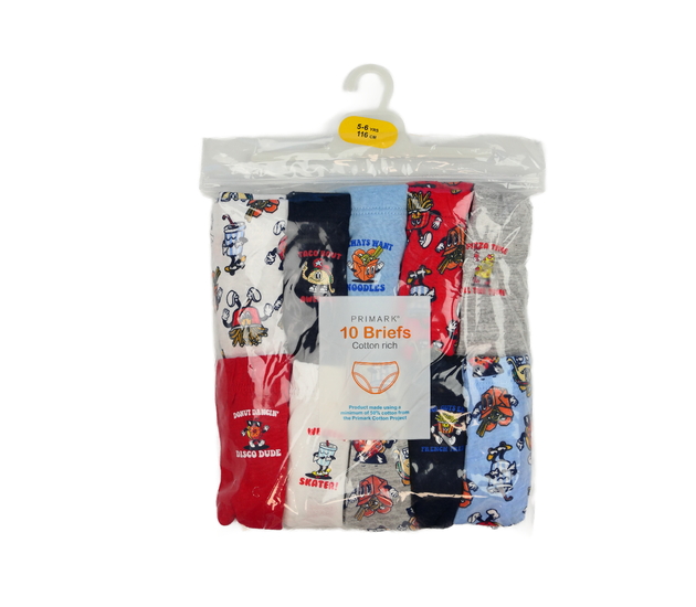 Nové slipy s obrázky 10 ks Primark 