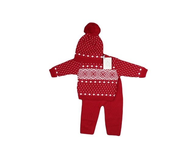 Nová vánoční sada svetr, kalhoty a čepice 